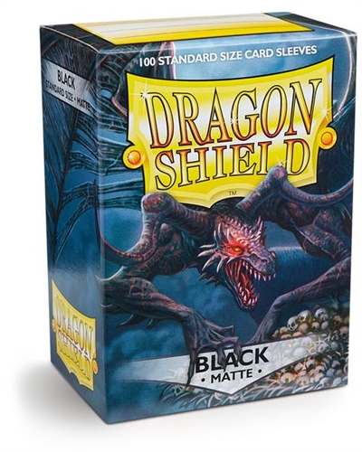 Dragon Shield - Matte Black Sleeves - Standard Sleeves (100 stk) - Plastiklommer